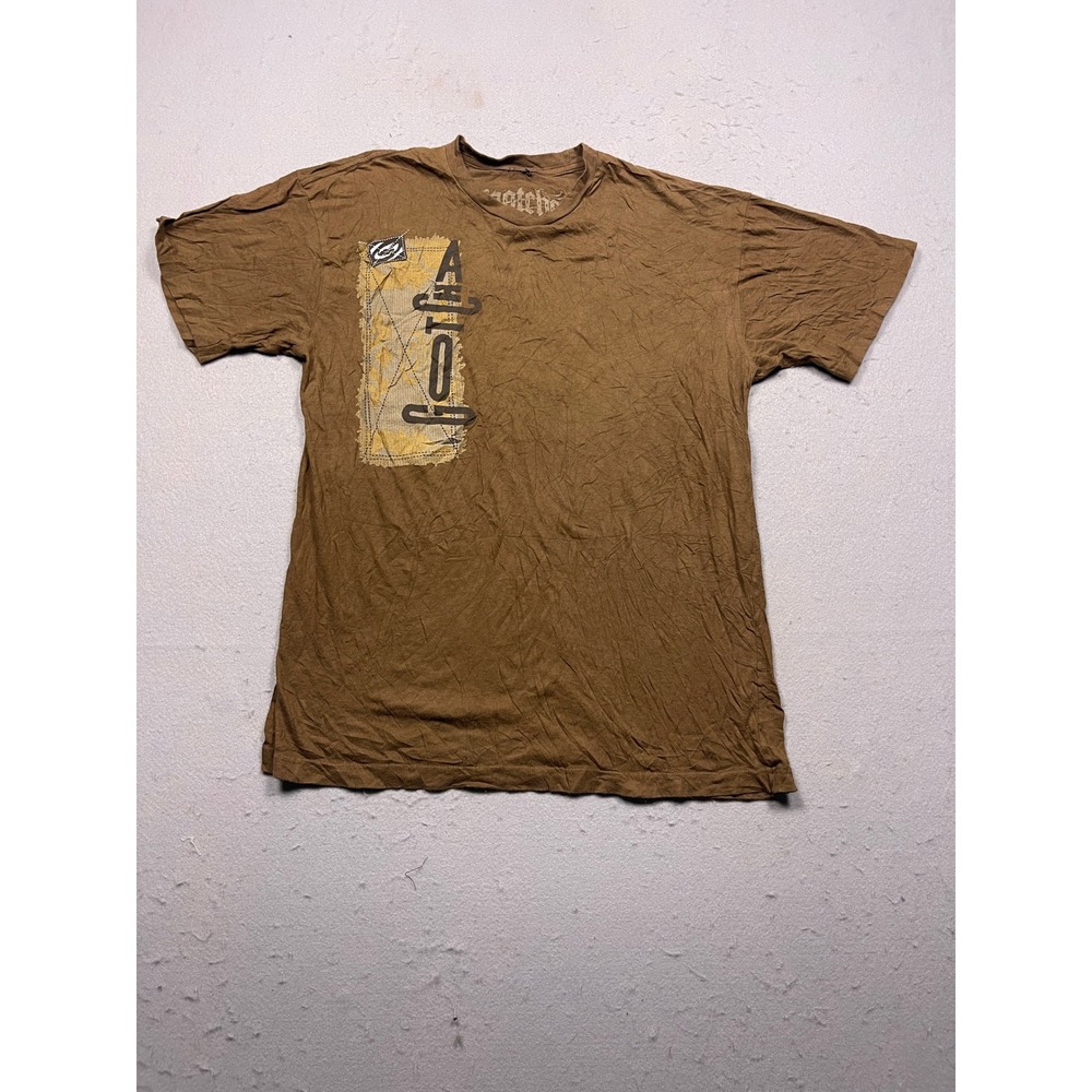 Gotcha T Shirt 100% Cotton Brown Graphic Patch Large Mens